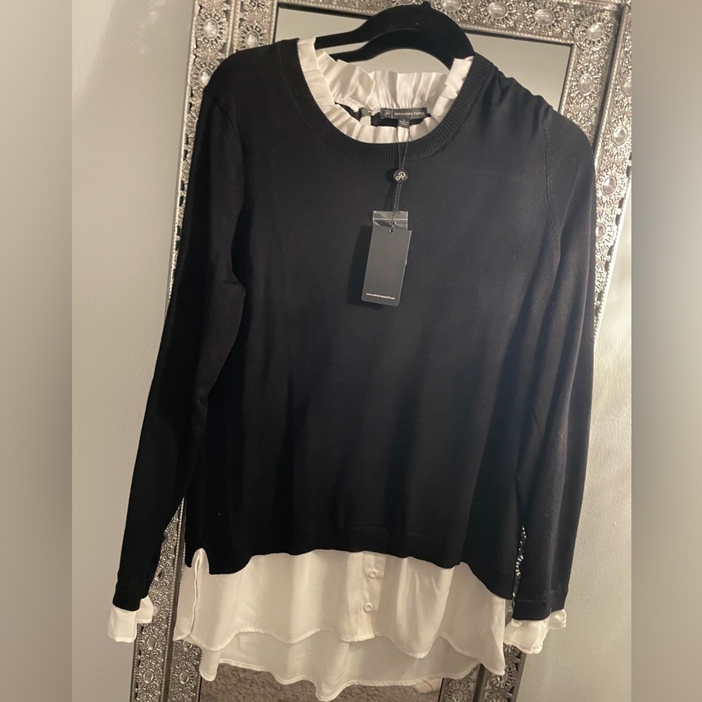 Adrianna Papell | Mock Layering Sweater | Size Large | NWT